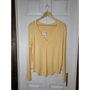 NWT Free People Moon Dance Long Sleeved T - Yellow - Size M
